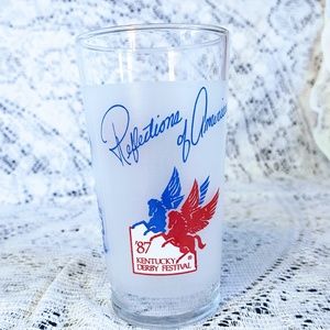 VTG REFLECTIONS OF AMERICA 1987 KENTUCKY DERBY FESTIVAL COLLECTIBLE GLASS 5 1/4"